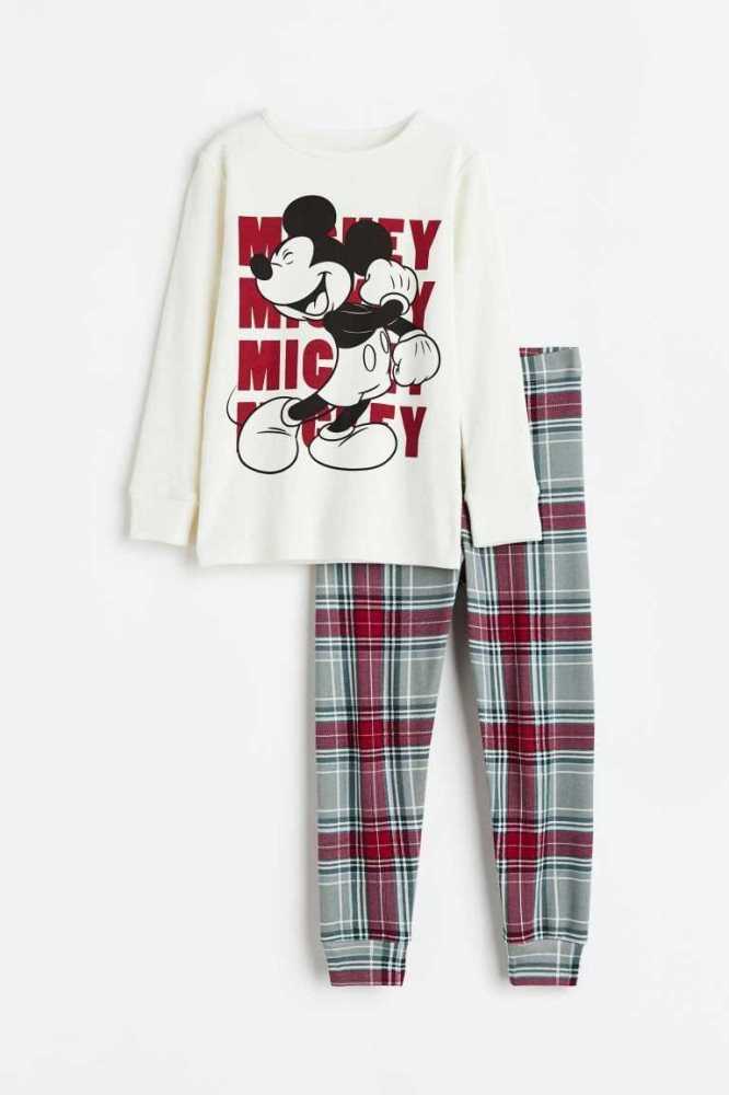 H&M Printed Pyjama-paket Kinder Weiß | 2569-VZBLC