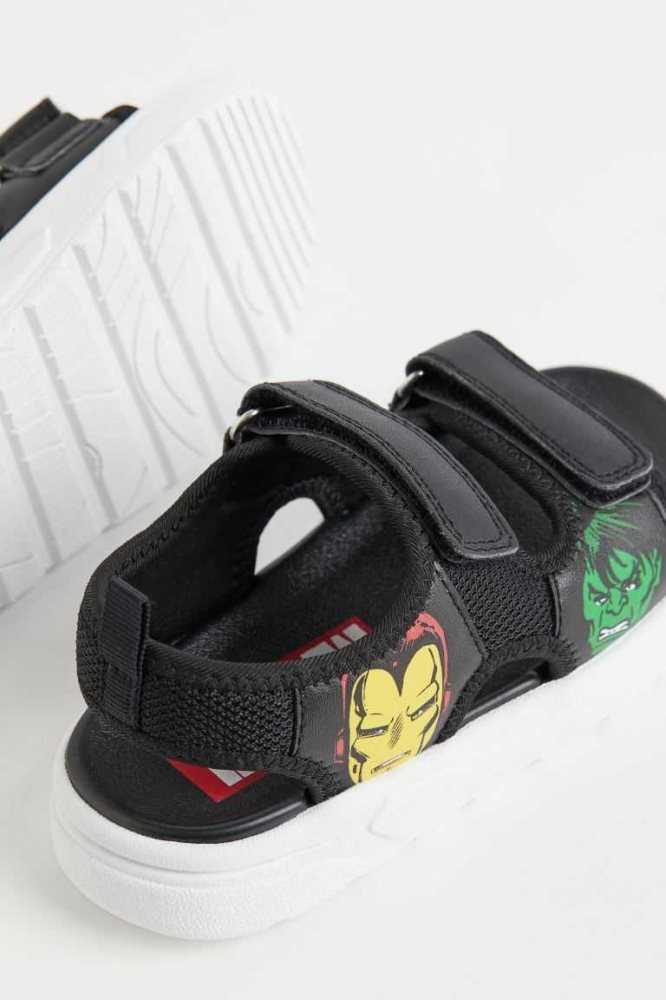 H&M Printed Sandalen Kinder Schwarz | 0318-XTEGZ