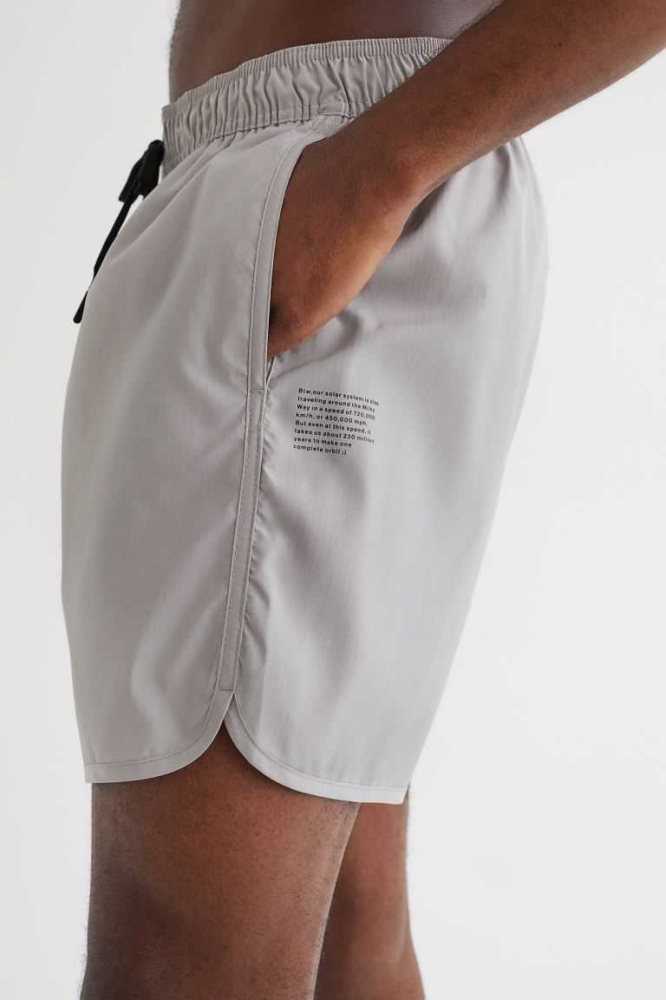 H&M Printed Shorts Bademode Herren Hellgrau | 7514-RAYGQ