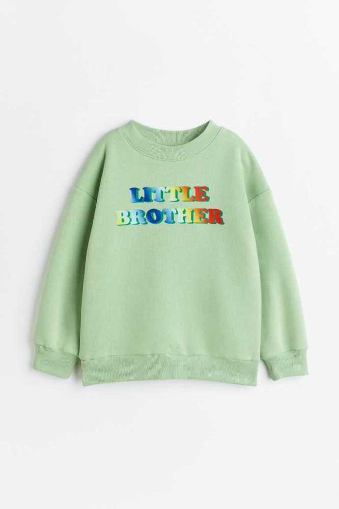 H&M Printed Sibling Hemd Kinder Hellbeige | 4621-EWDFR