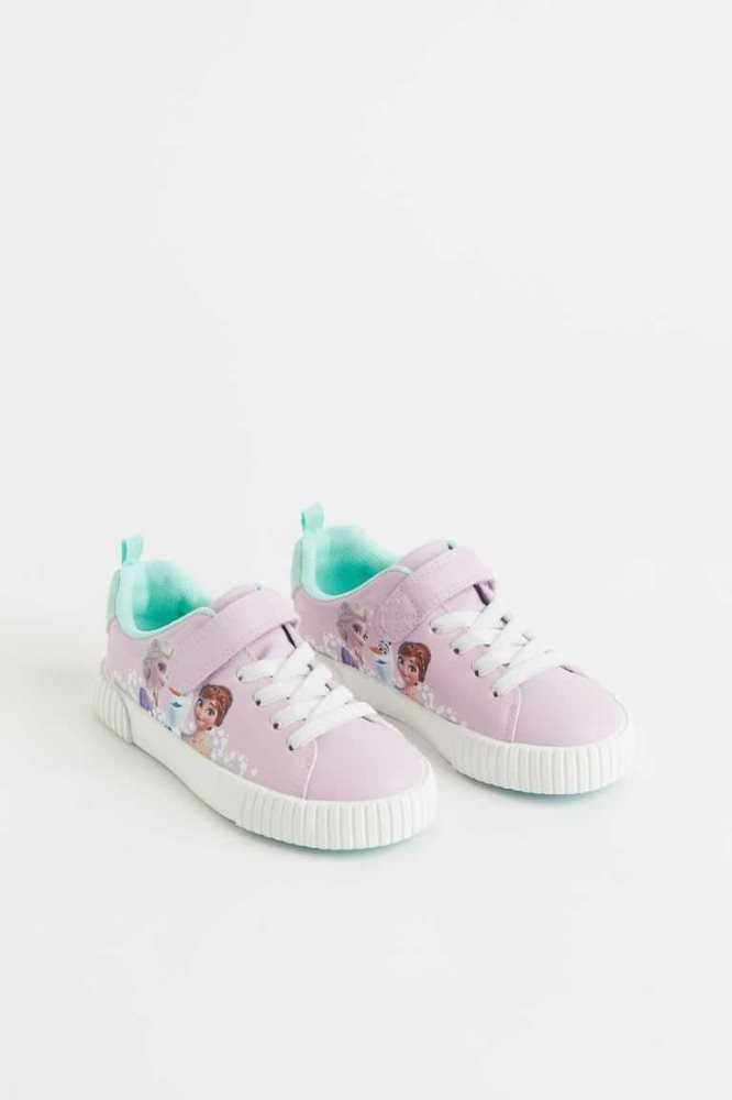 H&M Printed Sneakers Kinder Hellblau | 9180-WKQNI