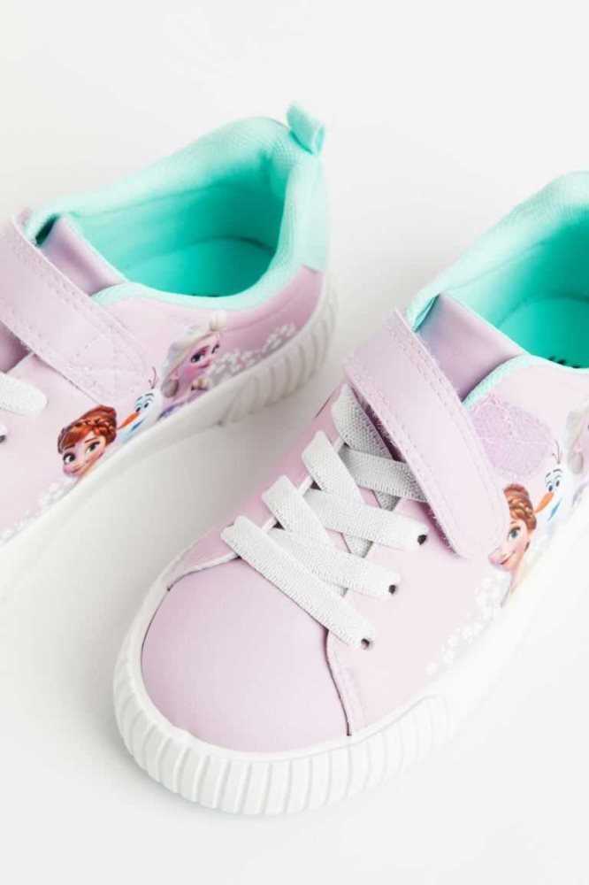 H&M Printed Sneakers Kinder Hellblau | 9180-WKQNI