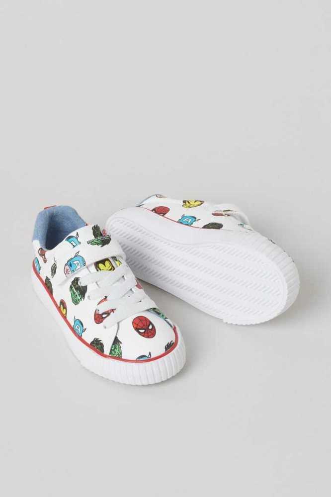 H&M Printed Sneakers Kinder Weiß | 2157-MYXDQ