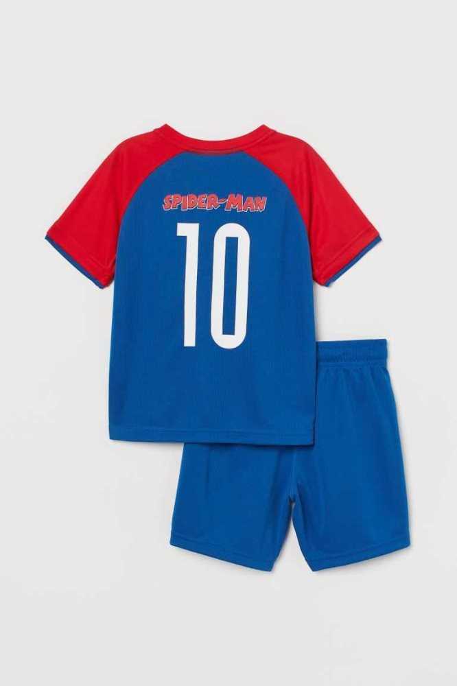 H&M Printed Soccer Set Sportbekleidung Kinder Schwarz | 2580-RLYPC