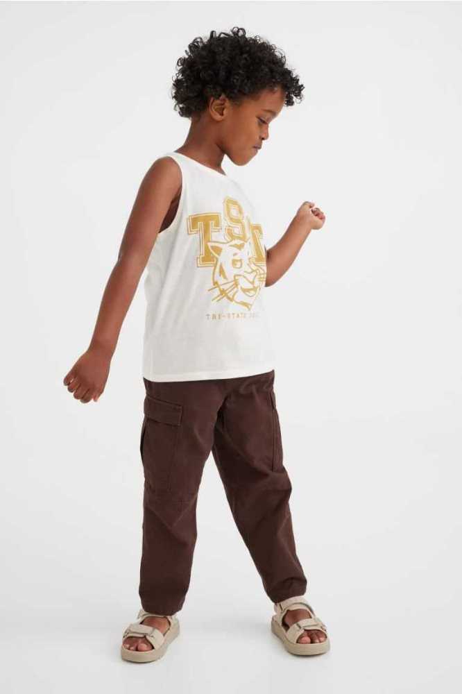 H&M Printed Tank Oberteile Kinder Hellgrün | 3692-EXRCJ