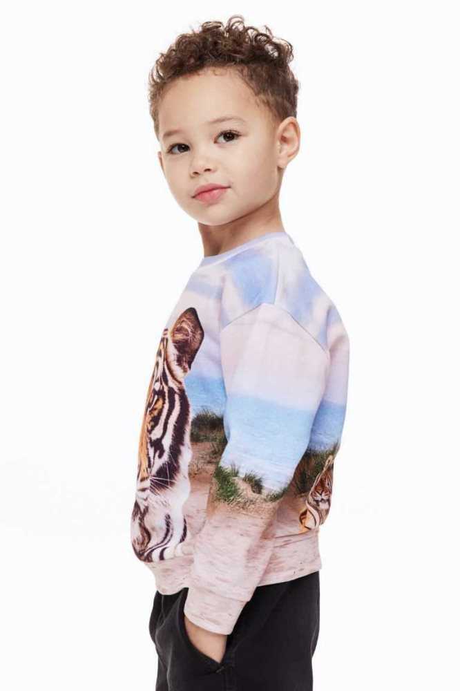 H&M Printed cotton Hemd Kinder Hellbeige | 5679-UAVKT