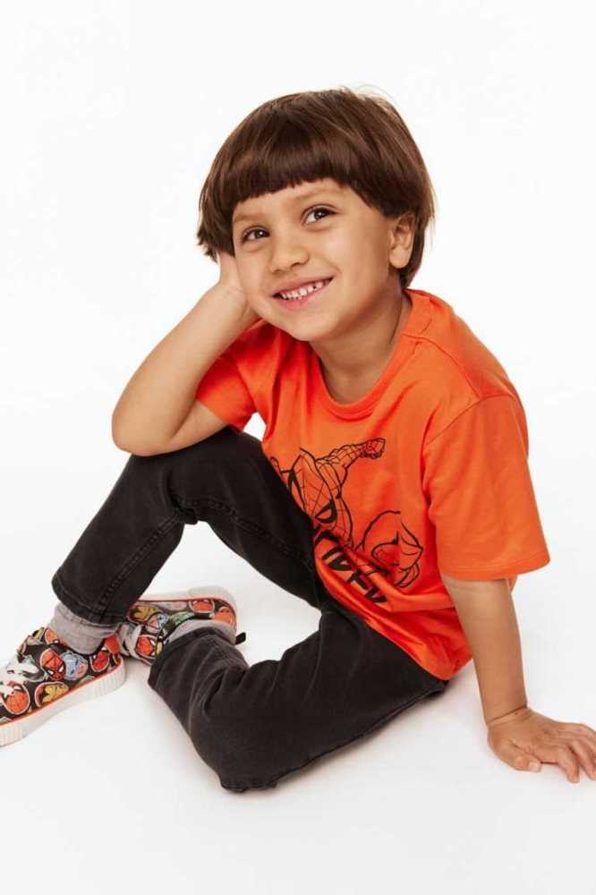 H&M Printed cotton Hemd Kinder Orange | 7524-WABSF