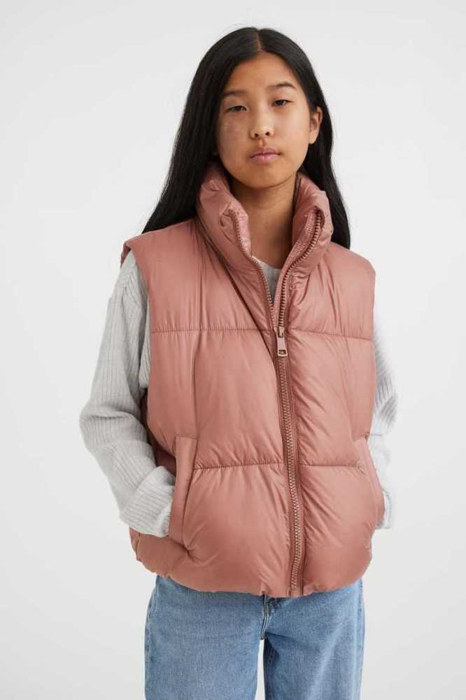 H&M Puffer Vest Oberbekleidung Kinder Dunkelolivgrün Grün | 7920-LOXVH