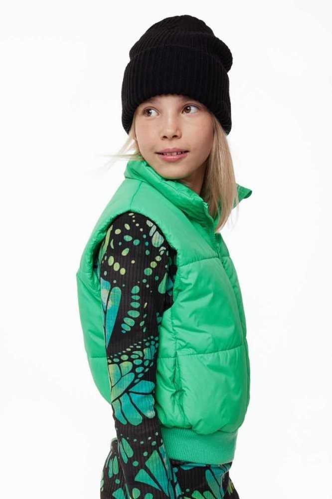 H&M Puffer Vest Oberbekleidung Kinder Grün | 7194-MLGWK