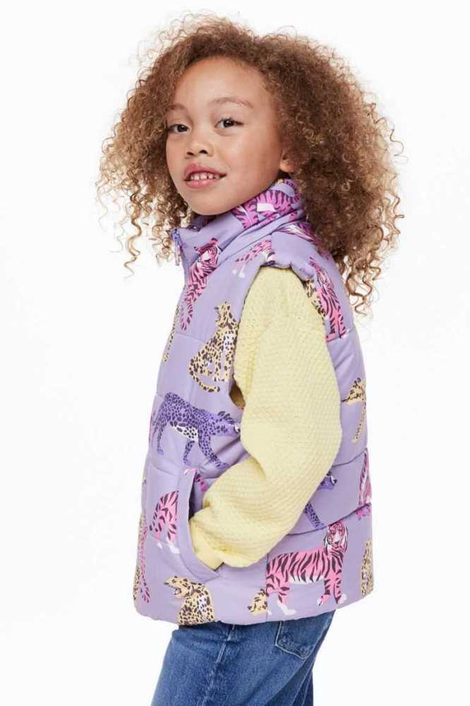 H&M Puffer Vest Oberbekleidung Kinder Helllila | 1856-OZGBN