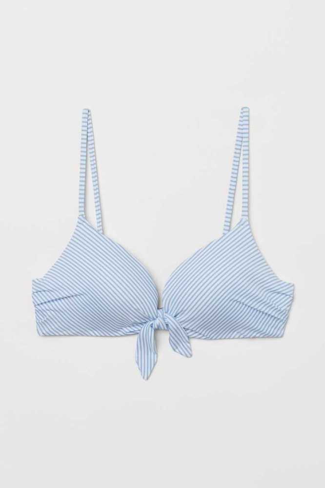 H&M Push-up Bikini Top Strandkleidung Damen Weiß | 3816-MDIYA