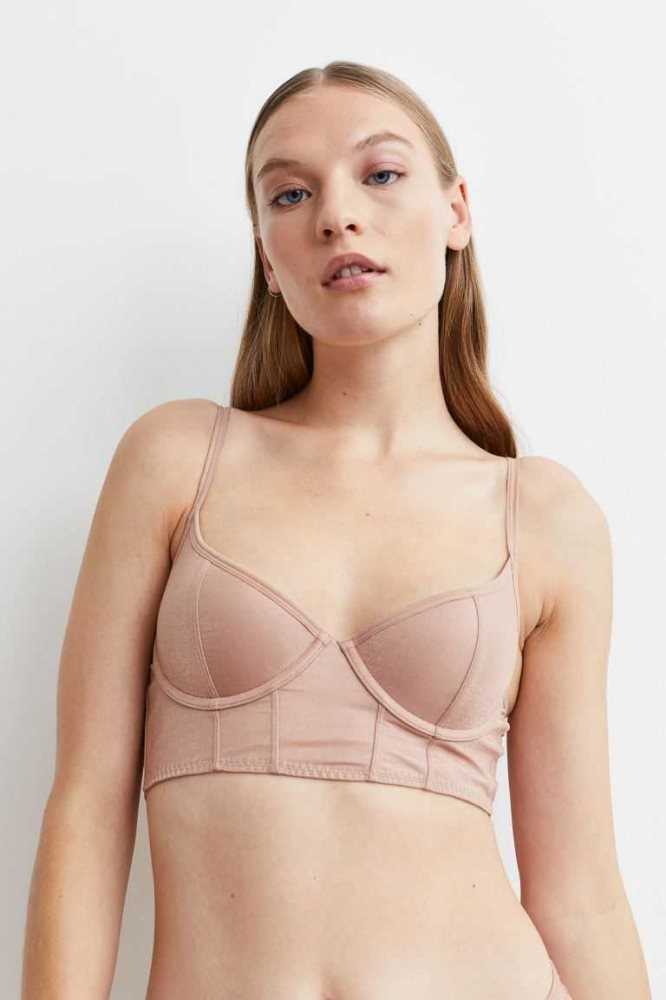 H&M Push-up Bralette Unterwäsche Damen Beige | 6034-SYMRK