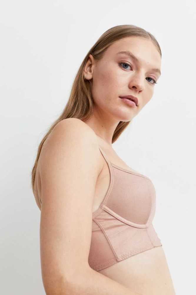 H&M Push-up Bralette Unterwäsche Damen Beige | 6034-SYMRK