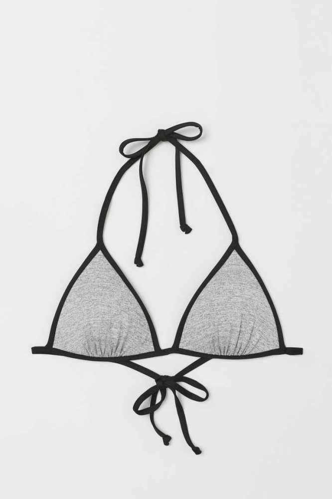 H&M Push-up Triangle Bikini Top Strandkleidung Damen Hellgelb Grün | 2361-KHYEL