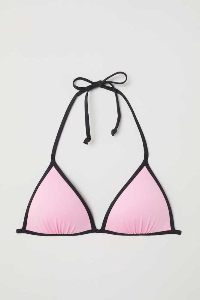 H&M Push-up Triangle Bikini Top Strandkleidung Damen Hellgelb Grün | 2361-KHYEL