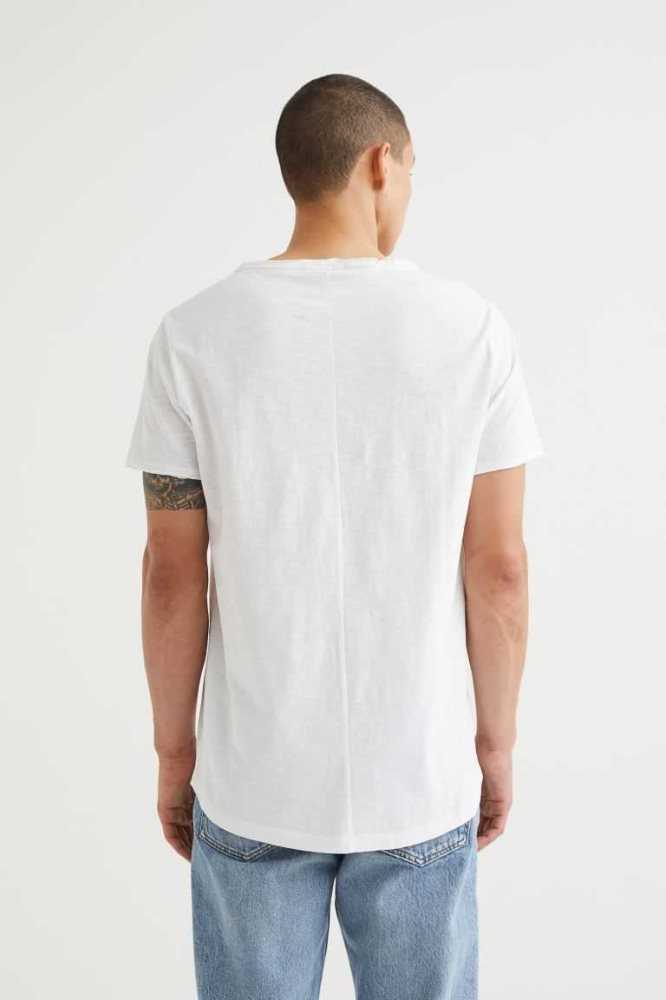 H&M Raw-edge T-shirts Herren Grau | 3968-NJTKG