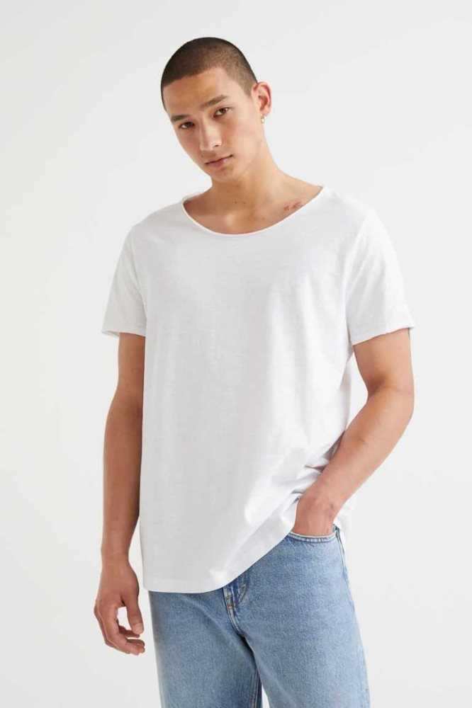 H&M Raw-edge T-shirts Herren Grau | 3968-NJTKG