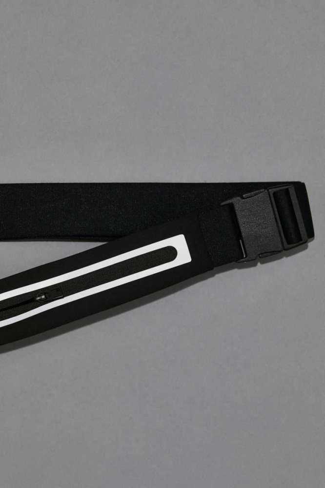 H&M Reflective Lauf Belt Tasche Herren Schwarz | 8437-NUMYB