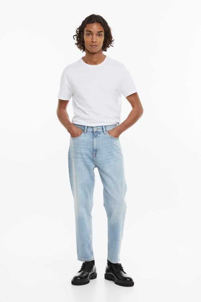 H&M Regular Cropped Jeans Herren Hellblau | 9286-CWAFV