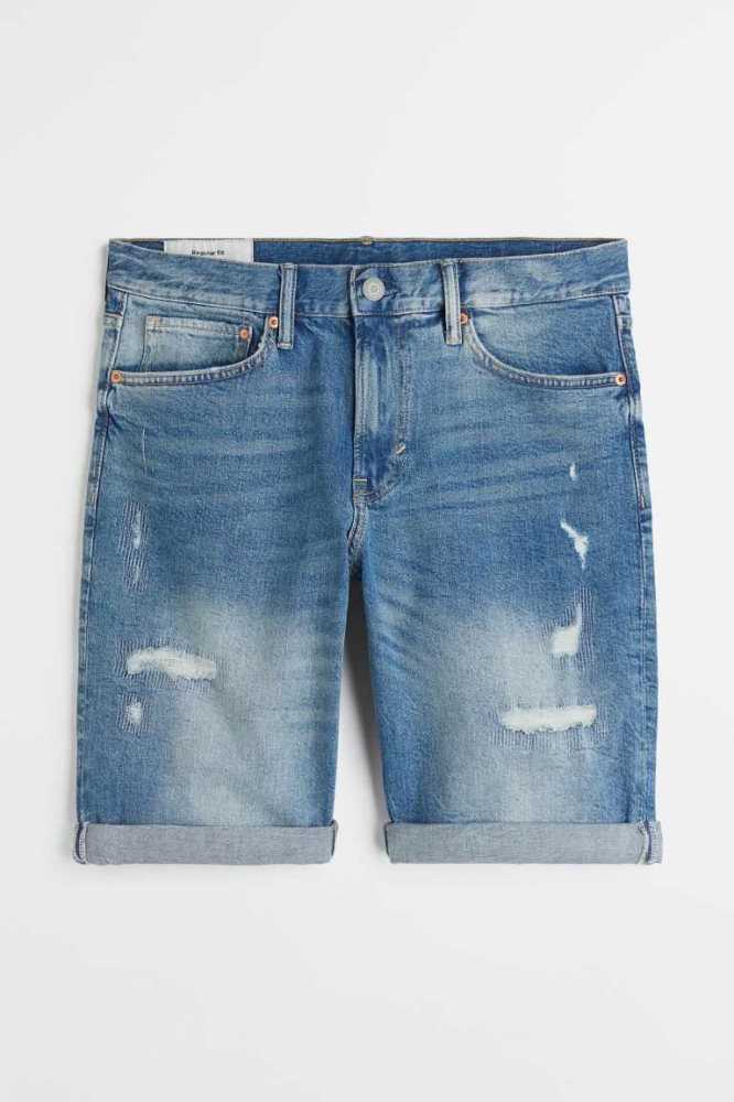 H&M Regular Denim Kurze Hose Herren Hellblau | 5360-IPUFT