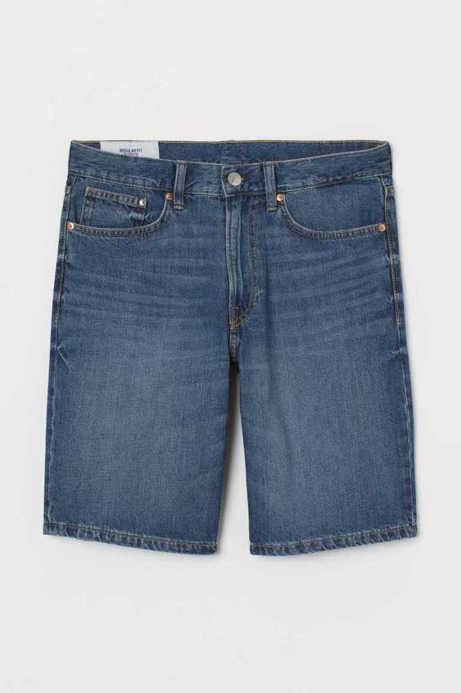 H&M Regular Denim Kurze Hose Herren Hellblau | 9851-WKPBN