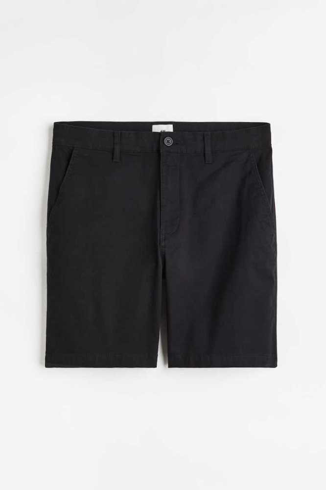 H&M Regular Fit Baumwoll Chino Kurze Hose Herren Dunkelgrau | 8475-QTYLO