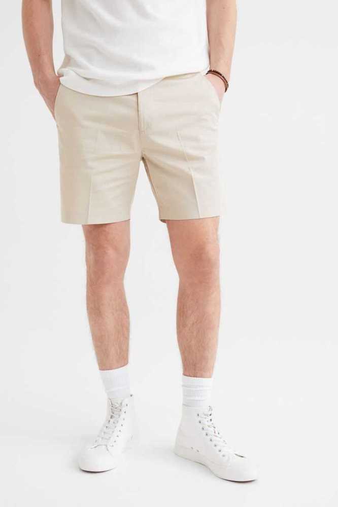 H&M Regular Fit Chino Kurze Hose Herren Hellgrün | 8753-MJGWN