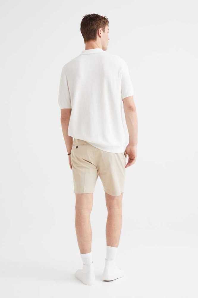 H&M Regular Fit Chino Kurze Hose Herren Hellgrün | 8753-MJGWN