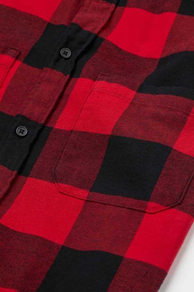 H&M Regular Fit Flannel Hemd Herren Hellgrau Grün | 5103-LOCZU