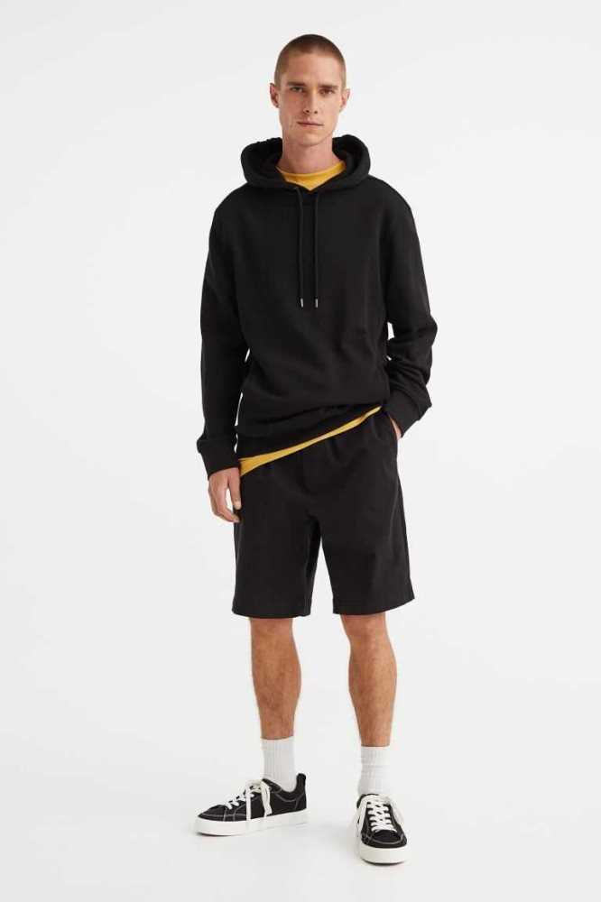 H&M Regular Fit Hoodie Herren Schwarz | 4530-BUOER