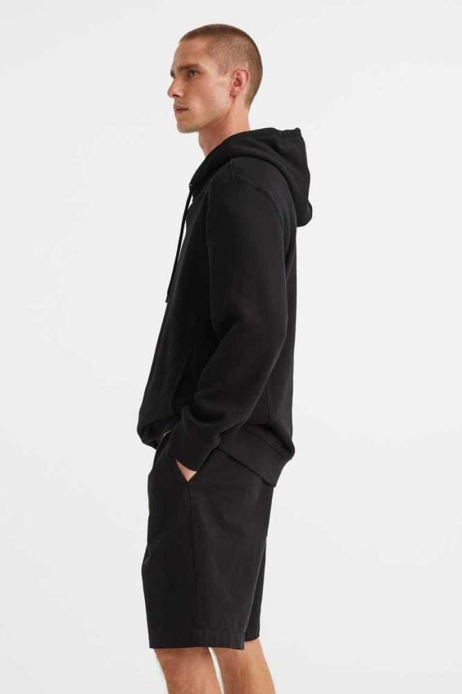 H&M Regular Fit Hoodie Herren Schwarz | 4530-BUOER