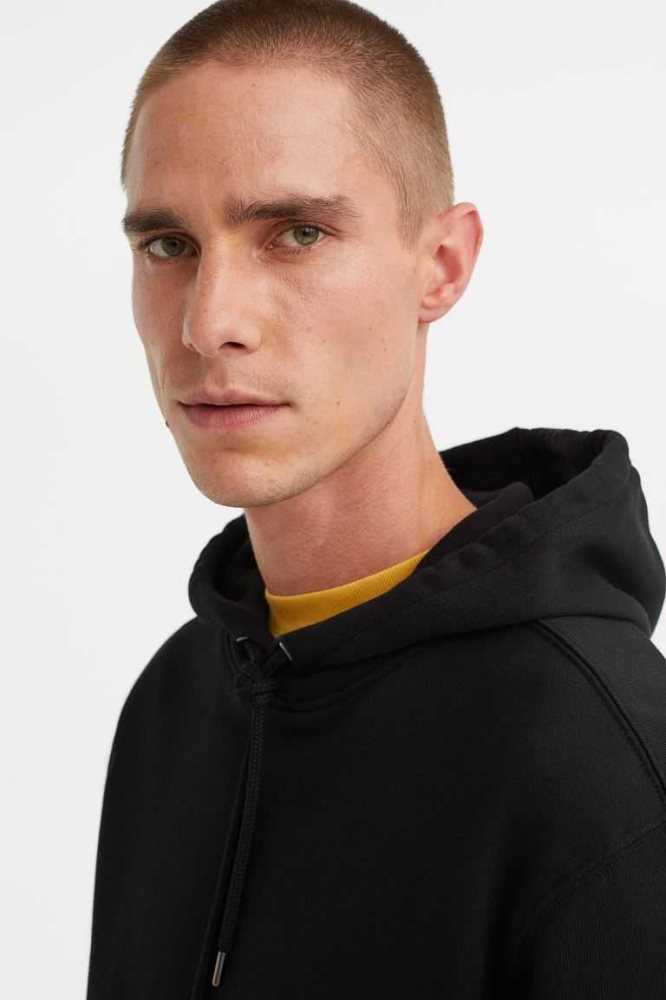 H&M Regular Fit Hoodie Herren Schwarz | 4530-BUOER