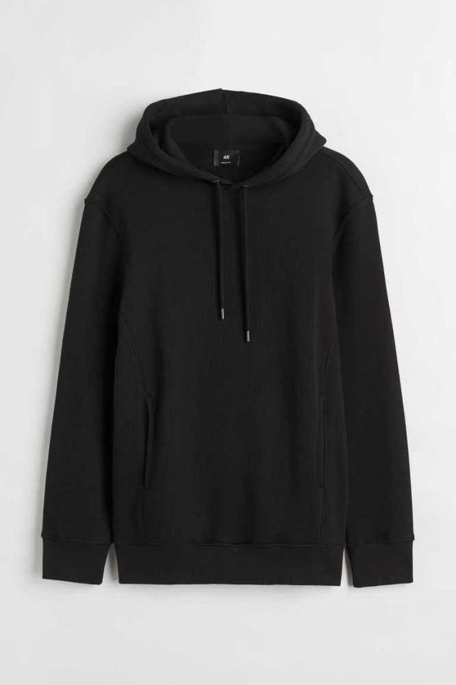 H&M Regular Fit Hoodie Herren Schwarz | 4530-BUOER