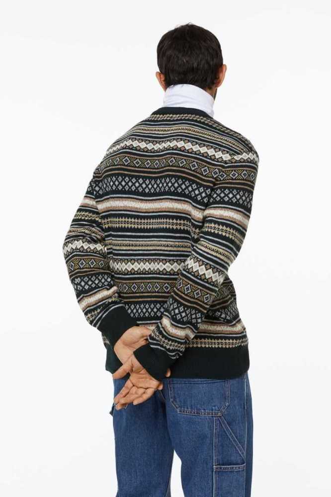 H&M Regular Fit Jacquard-knit Pullover Herren Braun | 4218-KDMAW