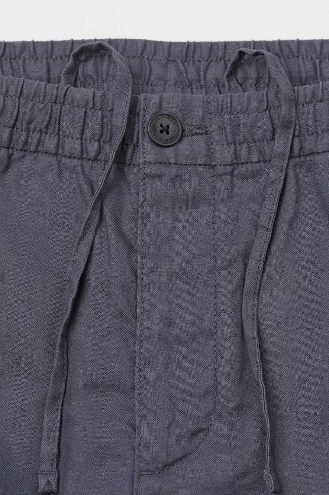 H&M Regular Fit Linen-blend Kurze Hose Herren Hellgrau | 6807-FSUJX