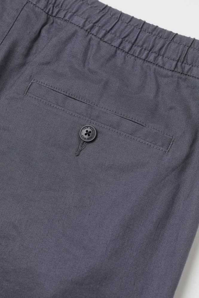 H&M Regular Fit Linen-blend Kurze Hose Herren Hellgrau | 6807-FSUJX