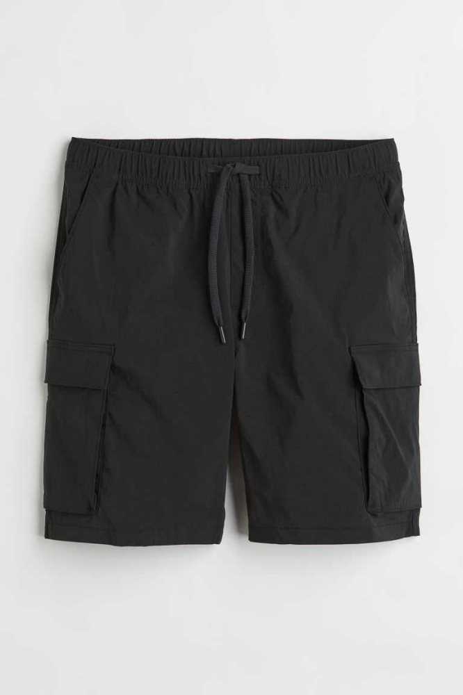 H&M Regular Fit Nylon Cargo Kurze Hose Herren Hellgrau | 9176-ZHLMB