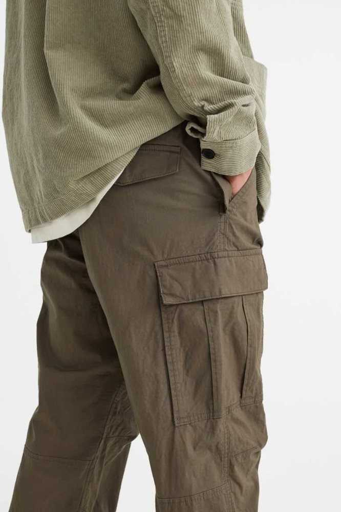 H&M Regular Fit Ripstop Cargo Hose Herren Khaki Grün | 1928-XZNCQ