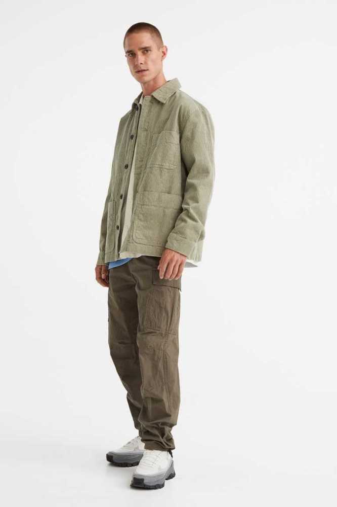 H&M Regular Fit Ripstop Cargo Hose Herren Khaki Grün | 1928-XZNCQ