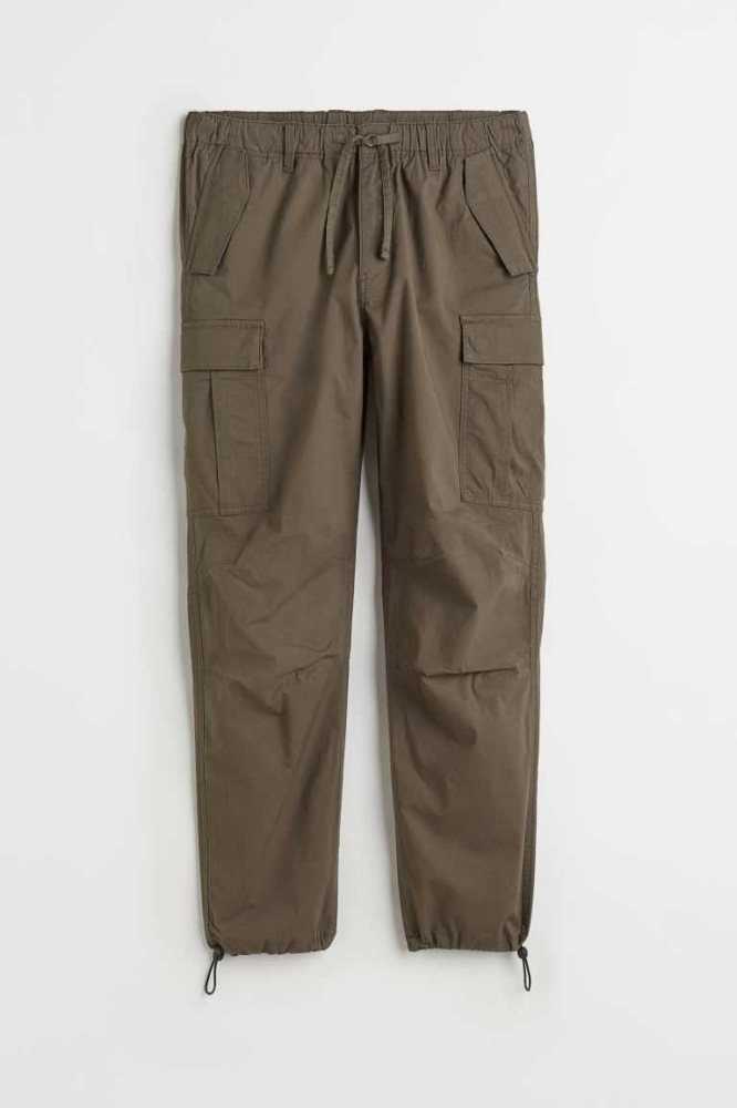 H&M Regular Fit Ripstop Cargo Hose Herren Khaki Grün | 1928-XZNCQ