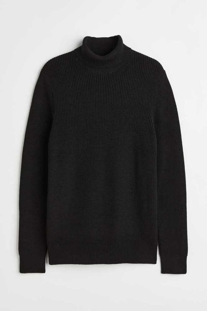 H&M Regular Fit Turtleneck Pullover Herren Dunkelblau | 0521-PDLXG