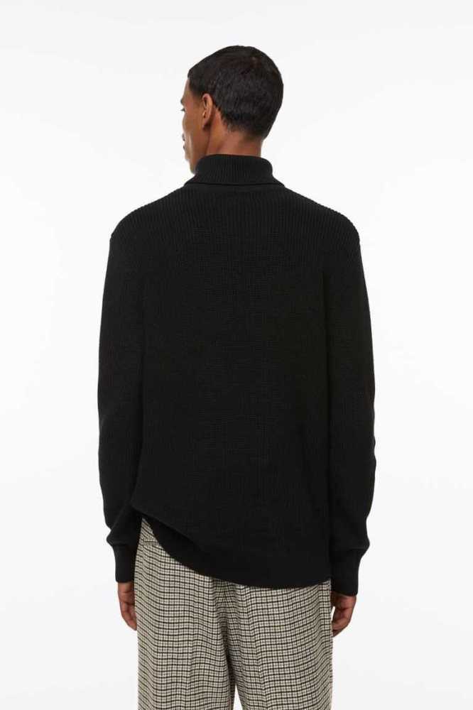 H&M Regular Fit Turtleneck Pullover Herren Schwarz | 0691-SDVTP