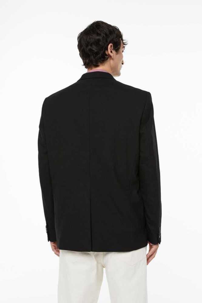 H&M Regular Fit Tuxedo Jacket Blazer Herren Schwarz | 5176-YLMWX