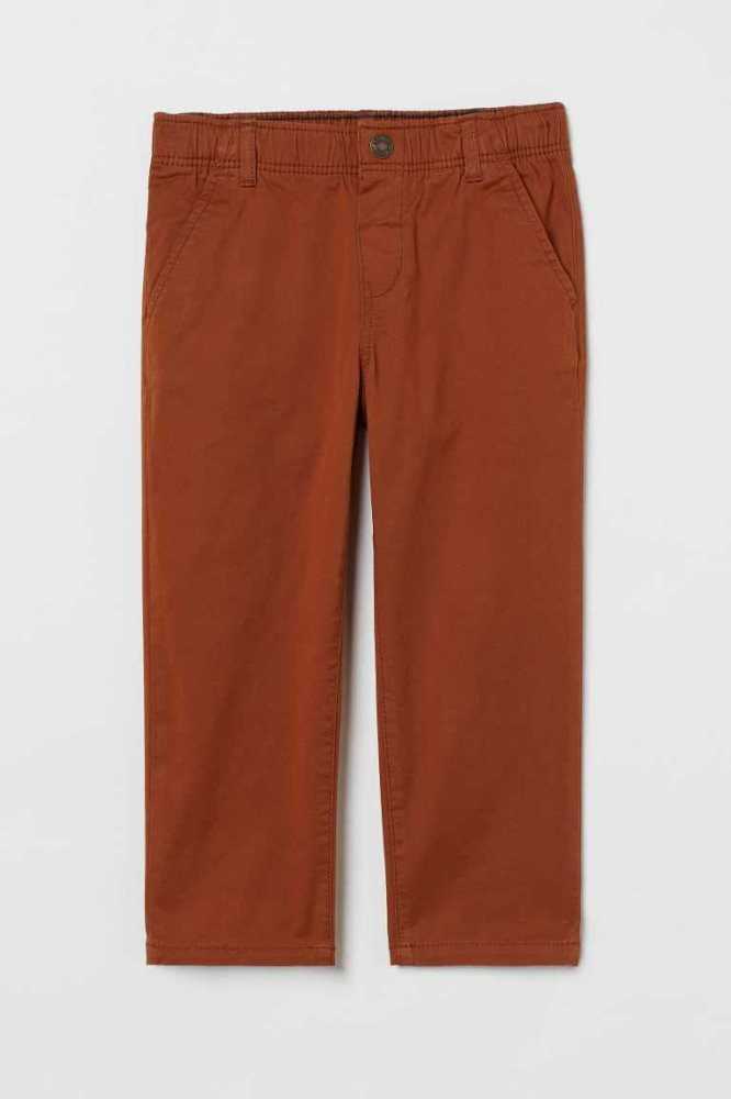 H&M Relaxed Fit Baumwoll Chinos Hose Kinder Braun | 8194-JNVGK