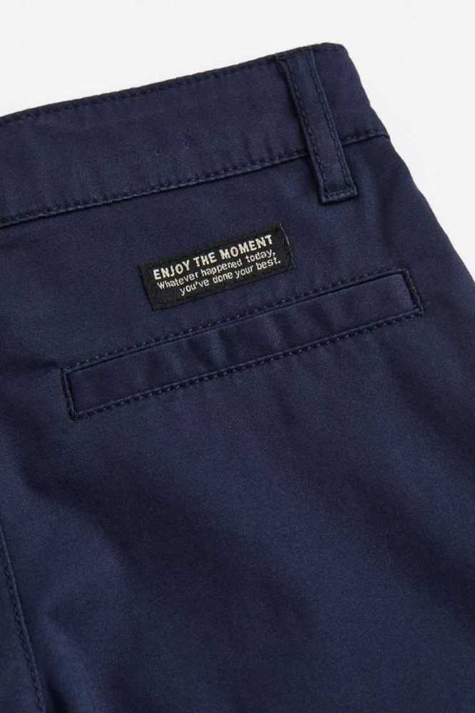 H&M Relaxed Fit Baumwoll Chinos Hose Kinder Navy Blau | 9072-EPHCN