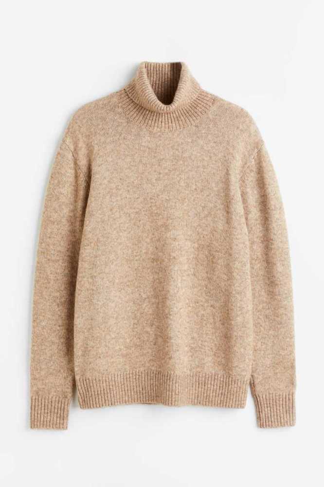 H&M Relaxed Fit Fine-knit Turtleneck Pullover Herren Dunkelgrau | 8340-XZEPD