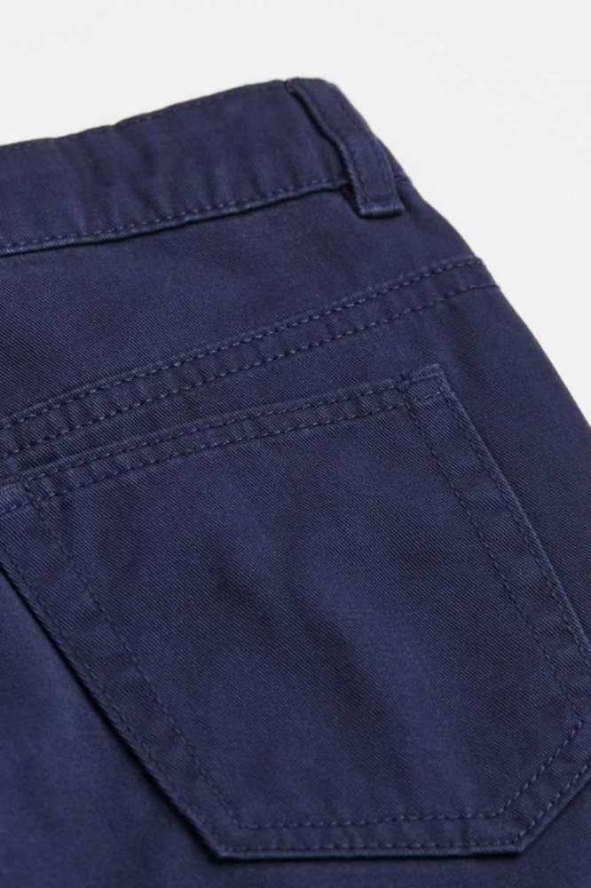 H&M Relaxed Fit Gefütterte Twill Hose Kinder Navy Blau | 0279-WUICZ