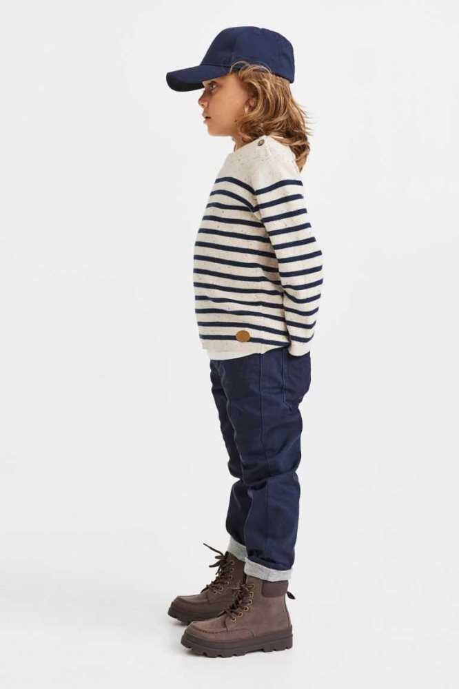 H&M Relaxed Fit Gefütterte Twill Hose Kinder Braun | 2107-VITXE