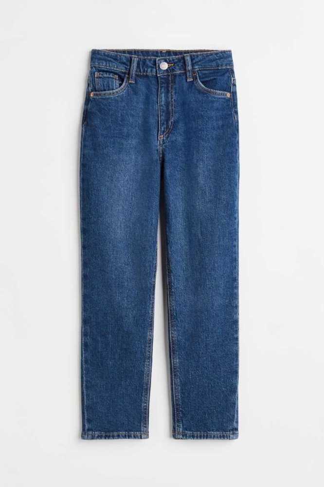 H&M Relaxed Fit High Ankle Jeans Kinder Hellblau | 6397-DEHBM