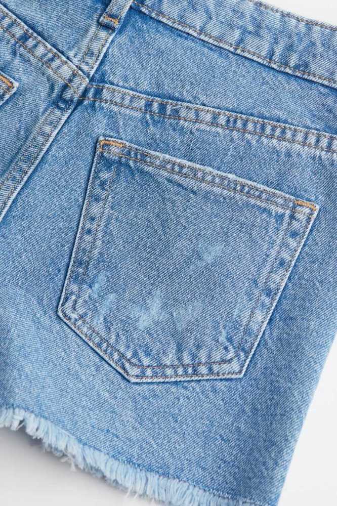 H&M Relaxed Fit High Denim Kurze Hose Kinder Blau Hellblau | 0269-DGHJF